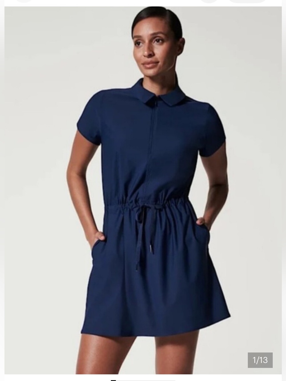 SPANX Sunshine Collared
Drawstring Waist Dress Midnight
Navy UPF 50+
